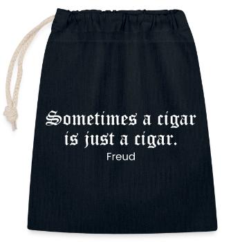 Parfois, un cigare n’est qu’un cigare - Citation de Freud - Sac cadeau en coton avec cordon (25 x 30 cm) - bleu marine - Devant