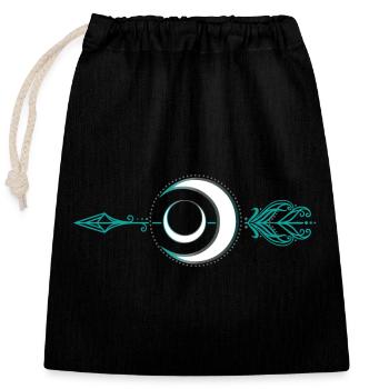 Lune avec flèche Déesse Diana Déesse de la lune - Sac cadeau en coton avec cordon (25 x 30 cm) - noir - Devant