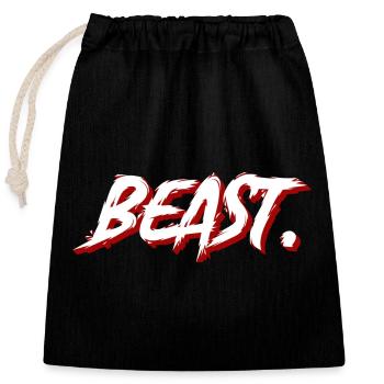 Beast Graffiti Brush Texte - Sac cadeau en coton avec cordon (25 x 30 cm) - noir - Devant