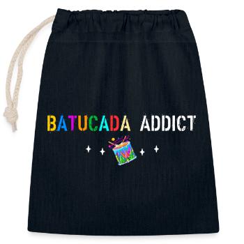Batucada-Süchtige - Verschließbarer Geschenkbeutel aus Baumwolle (25x30cm) - Navy - Vorne