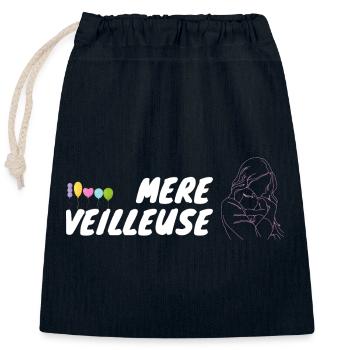 mère veilleuse ballon - Sac cadeau en coton avec cordon (25 x 30 cm) - bleu marine - Devant