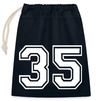 35 - Closable cotton gift bag (25x30cm) - navy - Front