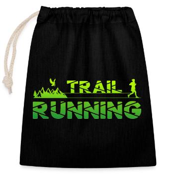 Trail Running Adler Berge Wald Schuhe Profil grün - Verschließbarer Geschenkbeutel aus Baumwolle (25x30cm) - Schwarz - Vorne