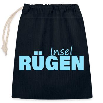 INSEL RÜGEN - Verschließbarer Geschenkbeutel aus Baumwolle (25x30cm) - Navy - Vorne