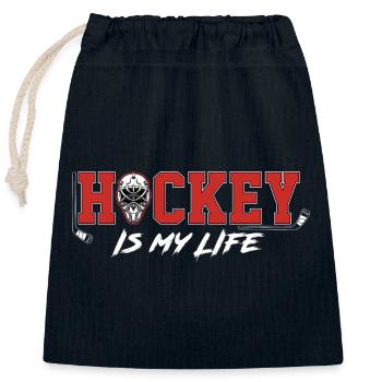 Hockey - Verschließbarer Geschenkbeutel aus Baumwolle (25x30cm) - Navy - Vorne
