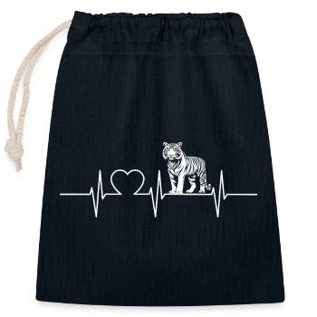 Sumatra-Tiger - Verschließbarer Geschenkbeutel aus Baumwolle (25x30cm) - Navy - Vorne