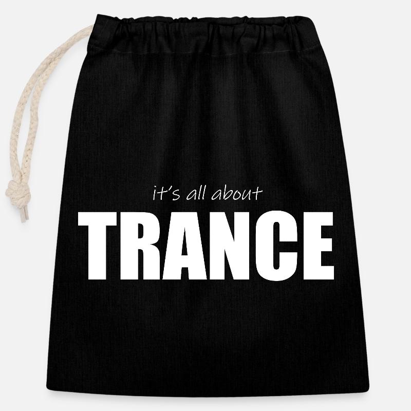 Its all about Trance - Verschließbarer Geschenkbeutel aus Baumwolle (25x30cm) - Schwarz