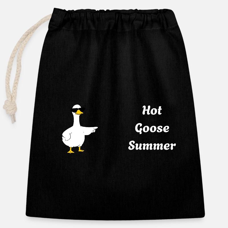 Hot Goose Summer - Verschließbarer Geschenkbeutel aus Baumwolle (25x30cm) - Schwarz