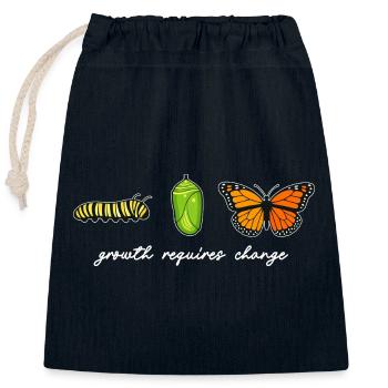 Graphique inspirant de fan papillon - Sac cadeau en coton avec cordon (25 x 30 cm) - bleu marine - Devant