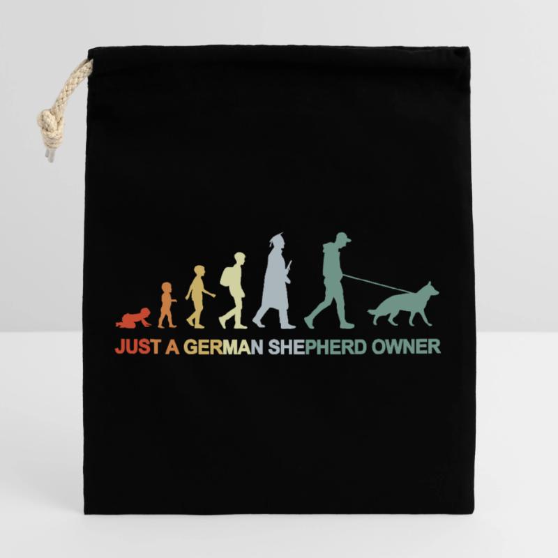 Evolution German Shepherd Owner Closable cotton gift bag (25x30cm)