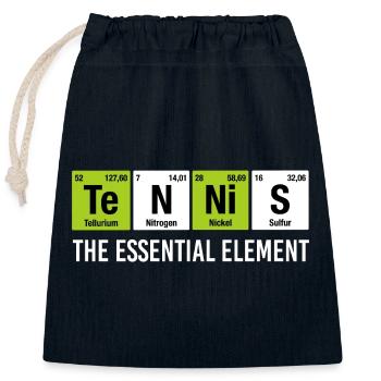 Tennis: Wesentliches Element: Lustige Chemie. - Verschließbarer Geschenkbeutel aus Baumwolle (25x30cm) - Navy - Vorne