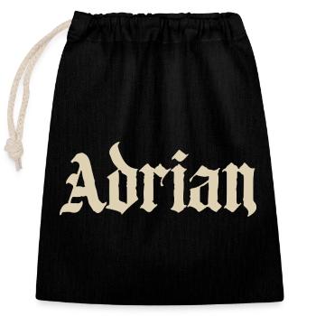 Lettrage gothique d’Adrian - Sac cadeau en coton avec cordon (25 x 30 cm) - noir - Devant