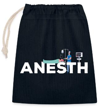 Anesth Gift Doctor Iade Nurse anesthetist - Closable cotton gift bag (25x30cm) - navy - Front