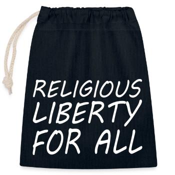 religious liberty for all - Closable cotton gift bag (25x30cm) - navy - Front