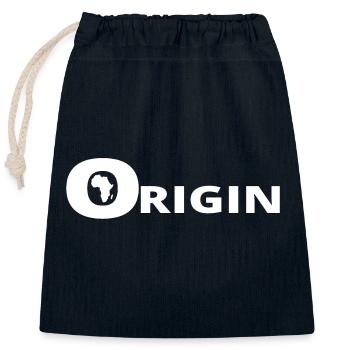 ORIGINE AFRIQUE - Sac cadeau en coton avec cordon (25 x 30 cm) - bleu marine - Devant