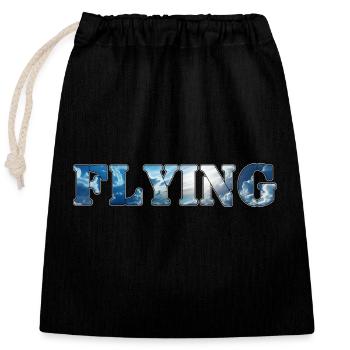 Flying - Closable cotton gift bag (25x30cm) - black - Front