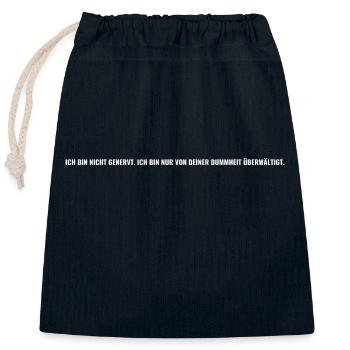 arrogant stolz mutig ehrlich frei chef dumm - Verschließbarer Geschenkbeutel aus Baumwolle (25x30cm) - Navy - Vorne