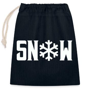Snow - Closable cotton gift bag (25x30cm) - navy - Front