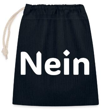Nein – Lustiger Deutscher Statement Spruch Shirt - Verschließbarer Geschenkbeutel aus Baumwolle (25x30cm) - Navy - Vorne