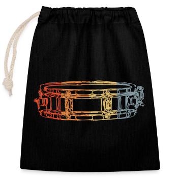 Marching Drum - Closable cotton gift bag (25x30cm) - black - Front