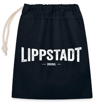 Lippstadt Original - Verschließbarer Geschenkbeutel aus Baumwolle (25x30cm) - Navy - Vorne