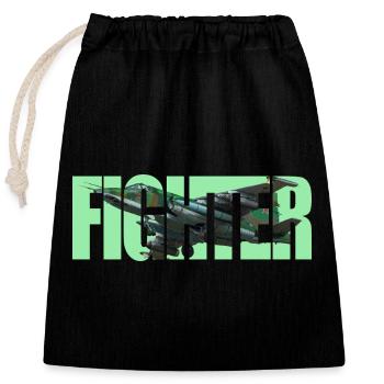 Chasseur Su-25 - Sac cadeau en coton avec cordon (25 x 30 cm) - noir - Devant