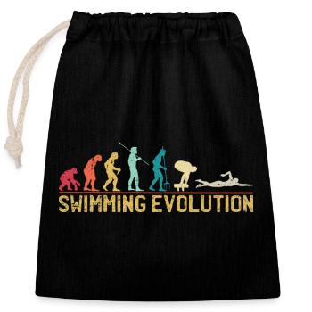 Schwimmen Evolution Fortschritt Illustration - Verschließbarer Geschenkbeutel aus Baumwolle (25x30cm) - Schwarz - Vorne