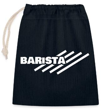 Barista als Arbeitsplatz - Verschließbarer Geschenkbeutel aus Baumwolle (25x30cm) - Navy - Vorne