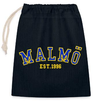 Malmö Est. 1996 - Closable cotton gift bag (25x30cm) - navy - Front