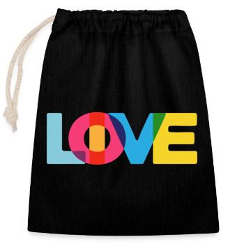 Live Love Festival Rave Party Beach Holiday Summer - Sac cadeau en coton avec cordon (25 x 30 cm) - noir - Devant