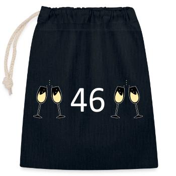 46e anniversaire 46 ans 46 ans numéro 46 - Sac cadeau en coton avec cordon (25 x 30 cm) - bleu marine - Devant