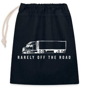 rarely off the road trucker lkw fernfahrer spru - Verschließbarer Geschenkbeutel aus Baumwolle (25x30cm) - Navy - Vorne