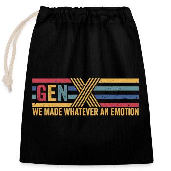 Fun GEN X Gifts - Closable cotton gift bag (25x30cm) - black - Front