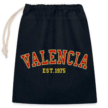 Valencia Est.1975 - Closable cotton gift bag (25x30cm) - navy - Front