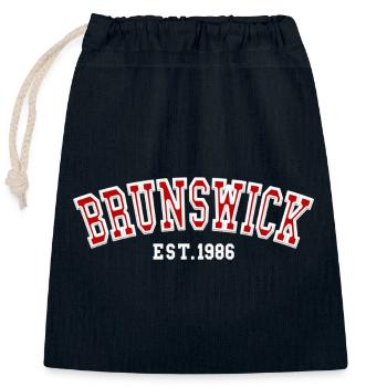 Brunswick Fondé en 1986 - Sac cadeau en coton avec cordon (25 x 30 cm) - bleu marine - Devant
