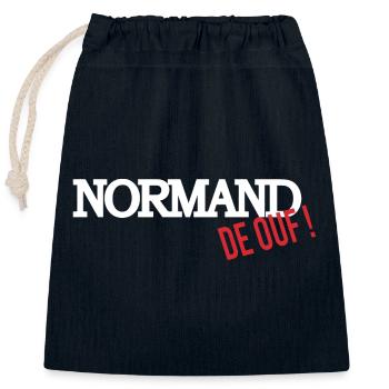 Normand de ouf - Sac cadeau en coton avec cordon (25 x 30 cm) - bleu marine - Devant