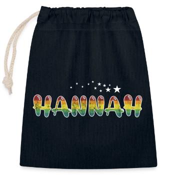 First name Hannah Maiden name Gift - Closable cotton gift bag (25x30cm) - navy - Front