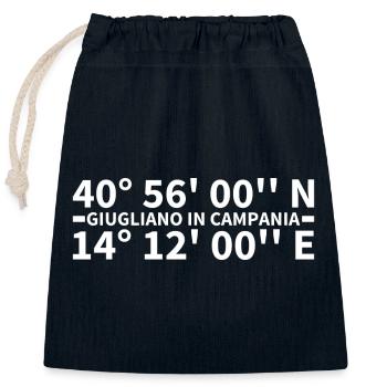 Giugliano in Campania coordinates - Closable cotton gift bag (25x30cm) - navy - Front