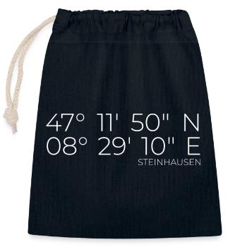 Coordinates Steinhausen Canton of Zug - Closable cotton gift bag (25x30cm) - navy - Front