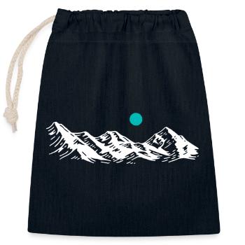 Snowpeak Horizon Mountain Silhouette - Closable cotton gift bag (25x30cm) - navy - Front