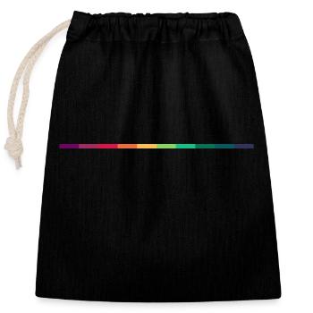 Regenbogen Linie - Verschließbarer Geschenkbeutel aus Baumwolle (25x30cm) - Schwarz - Vorne