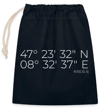 Coordonnées Arrondissement 6 Oberstrass Unterstrass Zurich - Sac cadeau en coton avec cordon (25 x 30 cm) - bleu marine - Devant