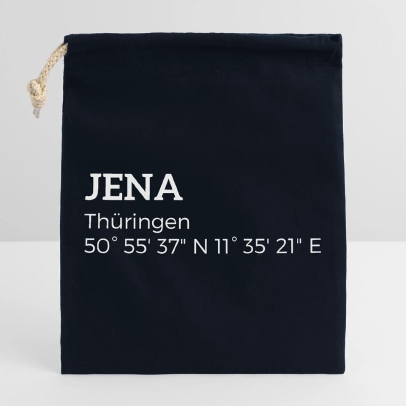 Jena, Thuringia coordinates Closable cotton gift bag (25x30cm)