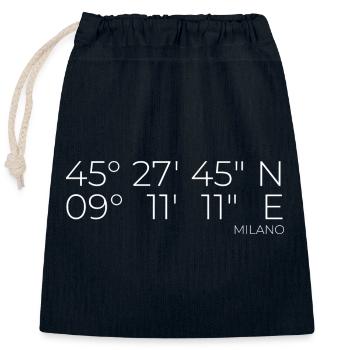 coordonnées Milano, Italie - Sac cadeau en coton avec cordon (25 x 30 cm) - bleu marine - Devant