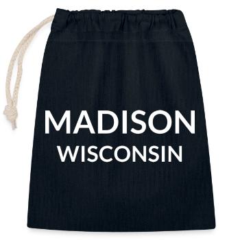 Madison Wisconsin USA - Verschließbarer Geschenkbeutel aus Baumwolle (25x30cm) - Navy - Vorne