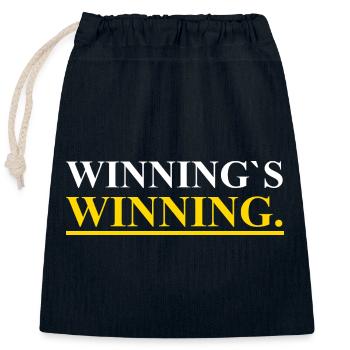 Winnings Winning - Verschließbarer Geschenkbeutel aus Baumwolle (25x30cm) - Navy - Vorne
