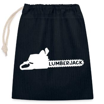 Lumberjack Motif with Axe Silhouette - Closable cotton gift bag (25x30cm) - navy - Front