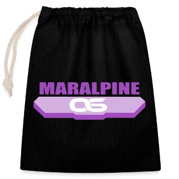 Maralpine Logo 06 - Verschließbarer Geschenkbeutel aus Baumwolle (25x30cm) - Schwarz - Vorne