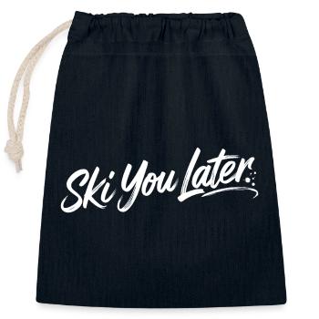 Ski You Later - Closable cotton gift bag (25x30cm) - navy - Front