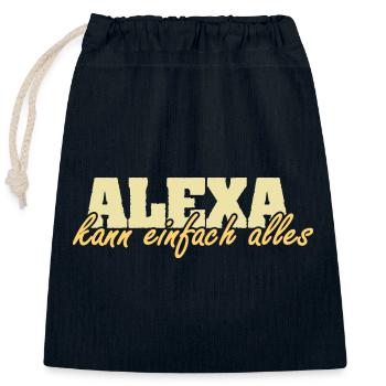 Frau Alexa - Verschließbarer Geschenkbeutel aus Baumwolle (25x30cm) - Navy - Vorne